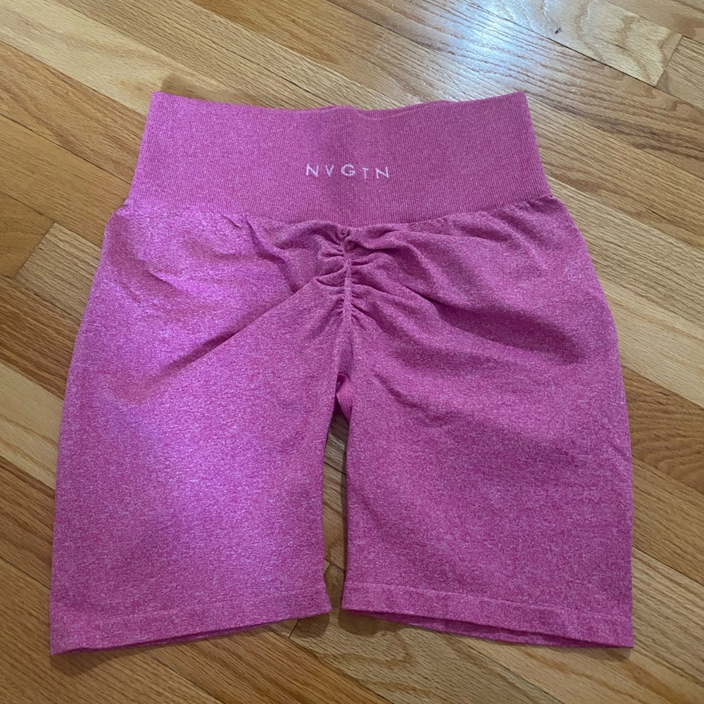 Baby pink NVGTN scrunch shorts